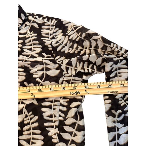 Jim Thompson Black/Ivory Cotton/Silk Button-Up Shirt Size 6 QuietLuxury Workwear - Picture 5 of 8